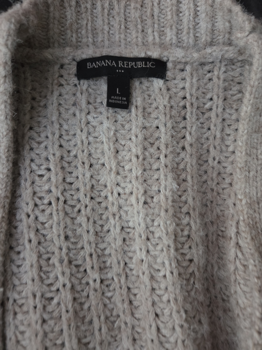 Banana Republic Soft Cream Open-Stitch Ribbed Cardigan